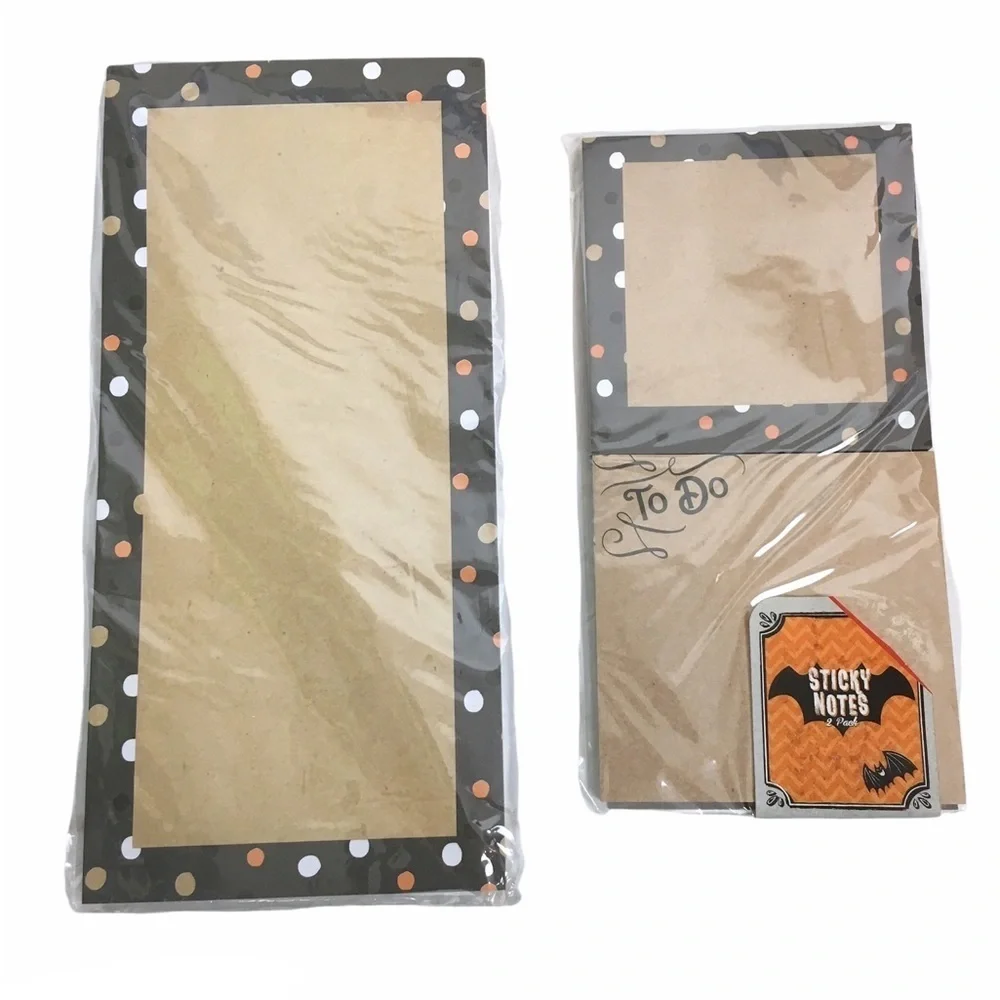 Halloween Planner Stationery Kit Set To Do List Pad Sticky Notes Kraft Paper